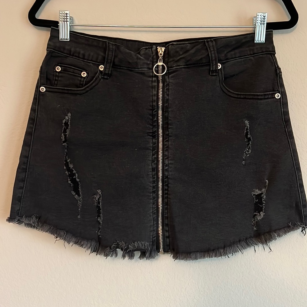 Black Jean Skirt